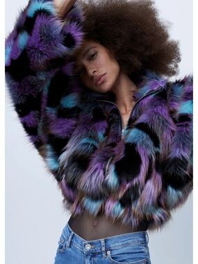 French Connection Ede faux fur bomber jacket